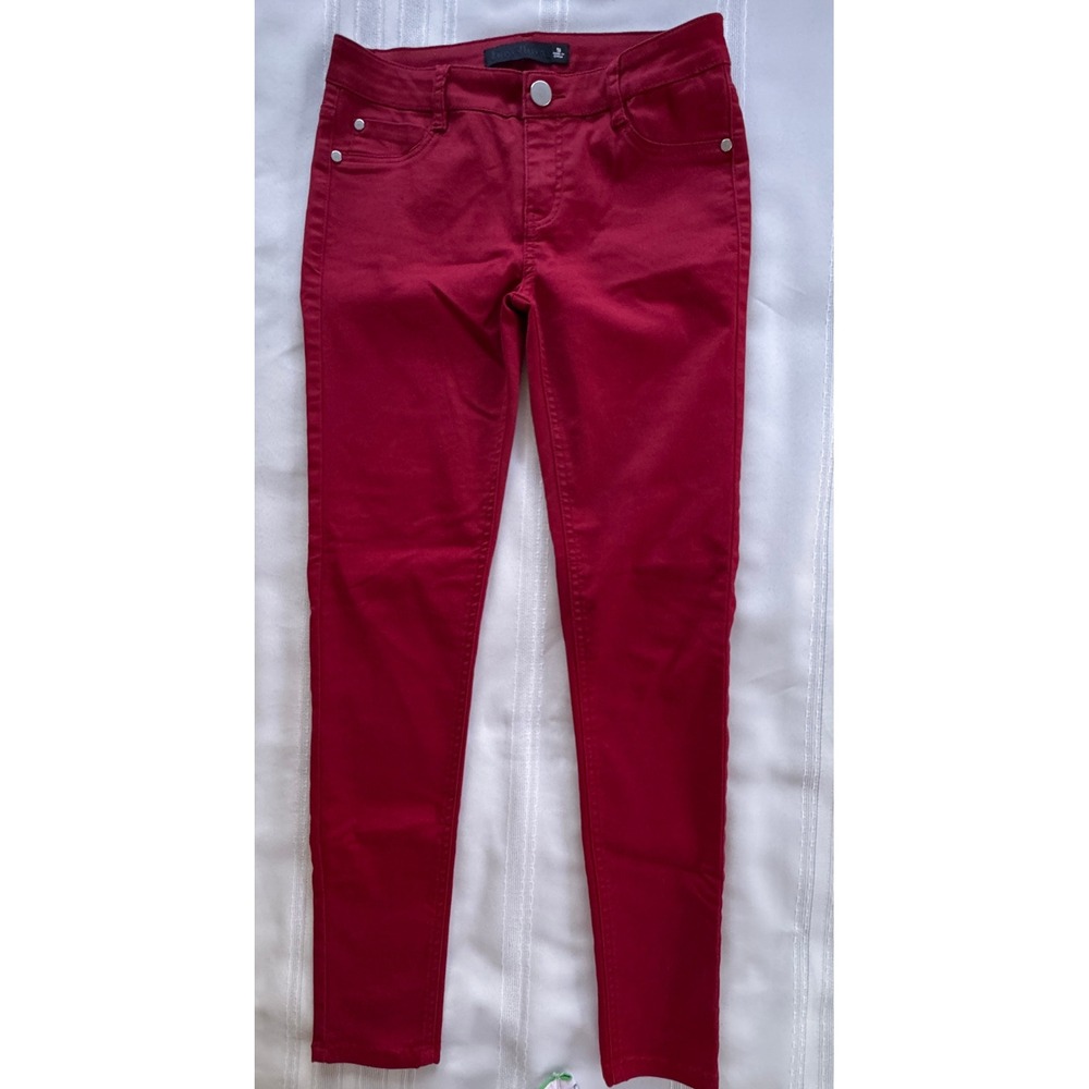 Tinseltown Red Skinny Pants Womens Size 5 Stretch Twill Five Pocket Style